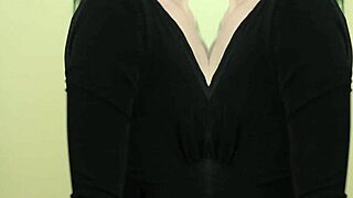 omg kit summers in deep plunging black two piece outfit... so hot!!