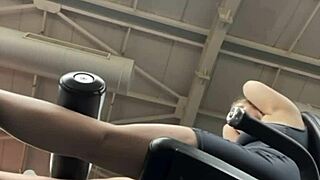 chubby teen fingers fat pussy hardcore during public outdoor workout