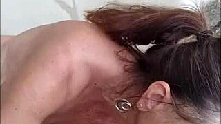 pov mature hotwife candi annie milks huge cock close up at nudist resort pool with cumshot swallow