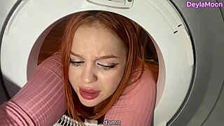 Stepmom Stuck In Washing Machine Gets Huge Cock Pussy Insertion By Stepson