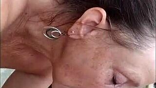 pov mature hotwife candi annie milks huge cock close up at nudist resort pool with cumshot swallow