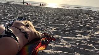 A STRANGER shoves into my ass on the beach after fingering me publicly