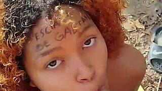 she sucked my monster cock risky on beach deepthroat then i came on her ebony face during spring break