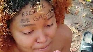 she sucked my monster cock risky on beach deepthroat then i came on her ebony face during spring break