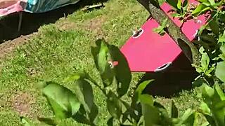 skinny blonde milf caught masturbating big pussy lips then blows huge load facial