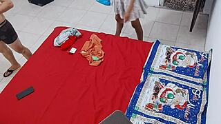 brunettes prep excitedly for homemade spanish porn shoot chatting casually before action starts