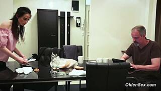 petite teen seduces stepdad kitchen fingering blowjob fucks shaved pussy taboo roleplay