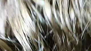 fresh from bath she kneels sucking his throbbing cock hungrily