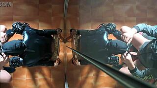 blindfolded latina milf chairtied gagging on monster cock facefuck till deep cum swallow