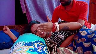 Hot Indian Housewife Bedroom Blowjob Pussy Fuck Creampie