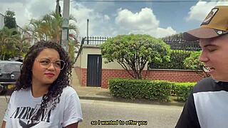 innocent-looking brunette sara bends over car hood choking on monster cock for cash then rough doggystyle pounding