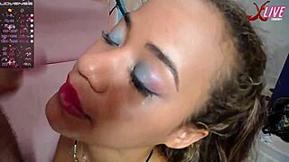 wanna see this whore deepthroat and swallow a huge cumshot like a champ?