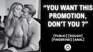 he pounds her wet pussy in the office for that promotion as her boss watches their real amateur moans and orgasms