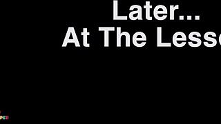 Super hot spanish tutor Sandy Love deepthroats big cock in lingerie POV