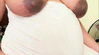 Exotic Pregnant Arab's Swollen Belly Hides Milky Tits Ready to Burst Suggestively