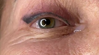 Mature Lady Eyes Covered in Huge Facial Cumshot