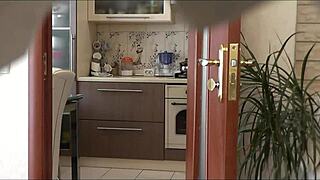 Wife Summons Neighbor To Fix Kettle Then Fucks Him Doggy On Bed!