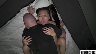 😈 tiny asian teen wrecked rough with creampie pounding! 🔥