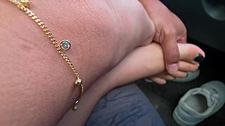 i rub her feet and ass publicly while she rests in my car