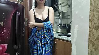 indian stepmom sneaks into kitchen for stepsons deep creampie fuck