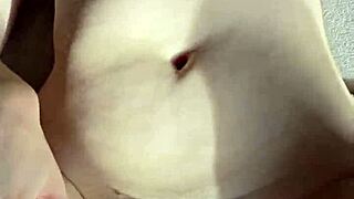 Rubbing turns into explosive cum flood from juicy shaved pussy