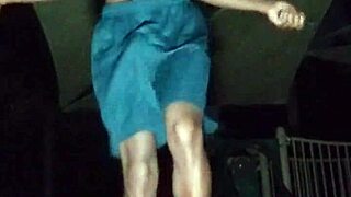 athletic brunette roommate sneaks dorm workout daddy style