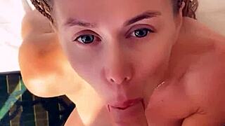 Skinny cutie chokes on thick monster cock at wakeup