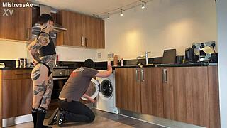 The repairman came to fix it but ended up fisting her ass instead