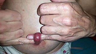 kinky milf stretches pierced nipple extreme with two fingers fingering her big rings