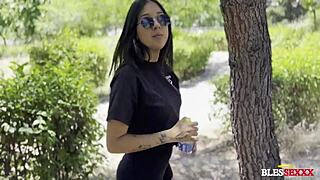 Virgin teen casting bares shaved pussy for first big cock tease