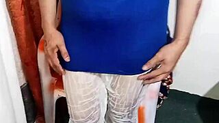 hold your breath desi slut's big ass long nipples soak wet clothes in trance