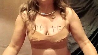 french bdsm slave milf bound and spanked outdoors with dildo punaises masturbation humiliation session