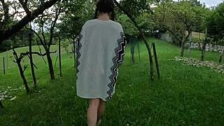 Bold Outdoor Undress Excites Wet Teen