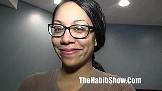 Thick ebony Synamon strips before ghetto hood beast rips clothes for juicy fuck