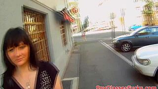 European beauty gets cum on her petite breasts in amateur POV