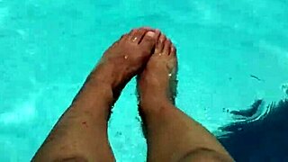 Dip your feet in the pool, she says playfully with lots of water