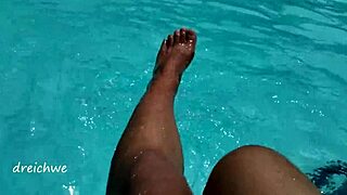 Dip your feet in the pool, she says playfully with lots of water