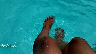 Dip your feet in the pool, she says playfully with lots of water