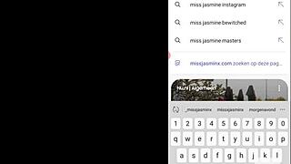 Horny Miss Jasmin sucks dildo and fingers pussy in leggings