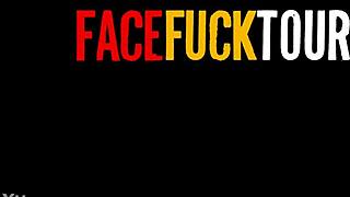 Slobbering Pov Deep Throat Brunette With Face Fucking And Licking