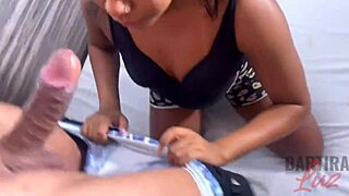 A steamy encounter with a fitness instructor in a motel room, captured on video