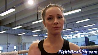 Wrestling brides exchange cunnilingus and finger play